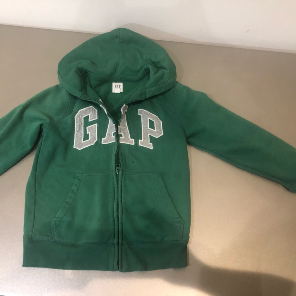 Gap Kids Boy’s Green with Grey logo cotton hoodie